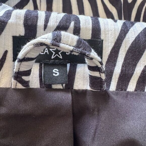 Zebra Animal Print Tuxedo Fitted Blazer Size S - Picture 5 of 6